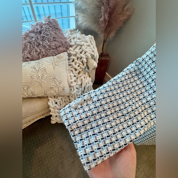 ZARA Textured Tweed Double-Breasted Blazer Coat - Picture 5 of 8